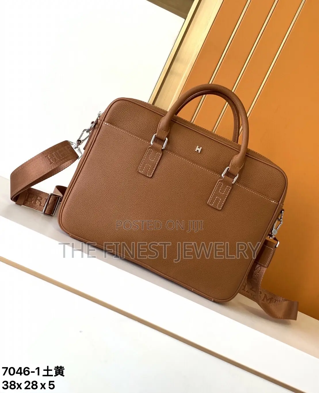 Hermès-Style Leather Briefcase