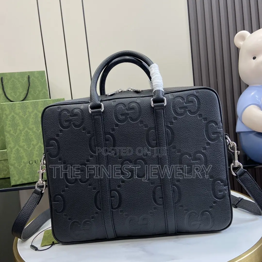 Gucci Briefcase Features a Distinctively Jumbo Gg Motif