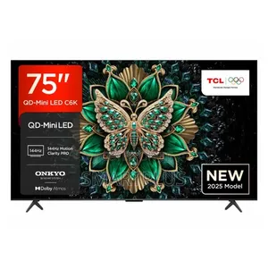 All New 75 Inch TCL Qled 75c6k Qd-Mini Led Smart Television