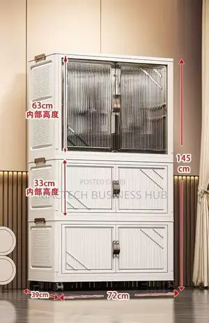 3-Tier Stackable Storage Cabinet With Wheels