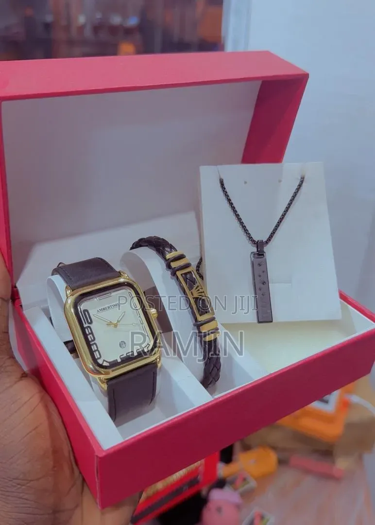 Men's Watches + Bracelet, Necklace Pendant, Set