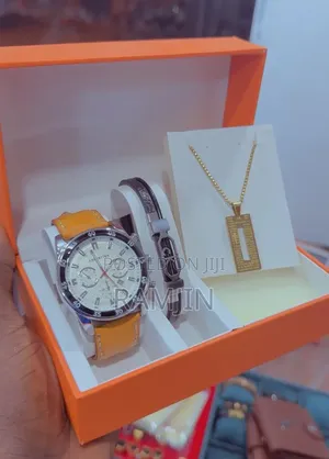 Men's Watches + Bracelet, Necklace Pendant, Set