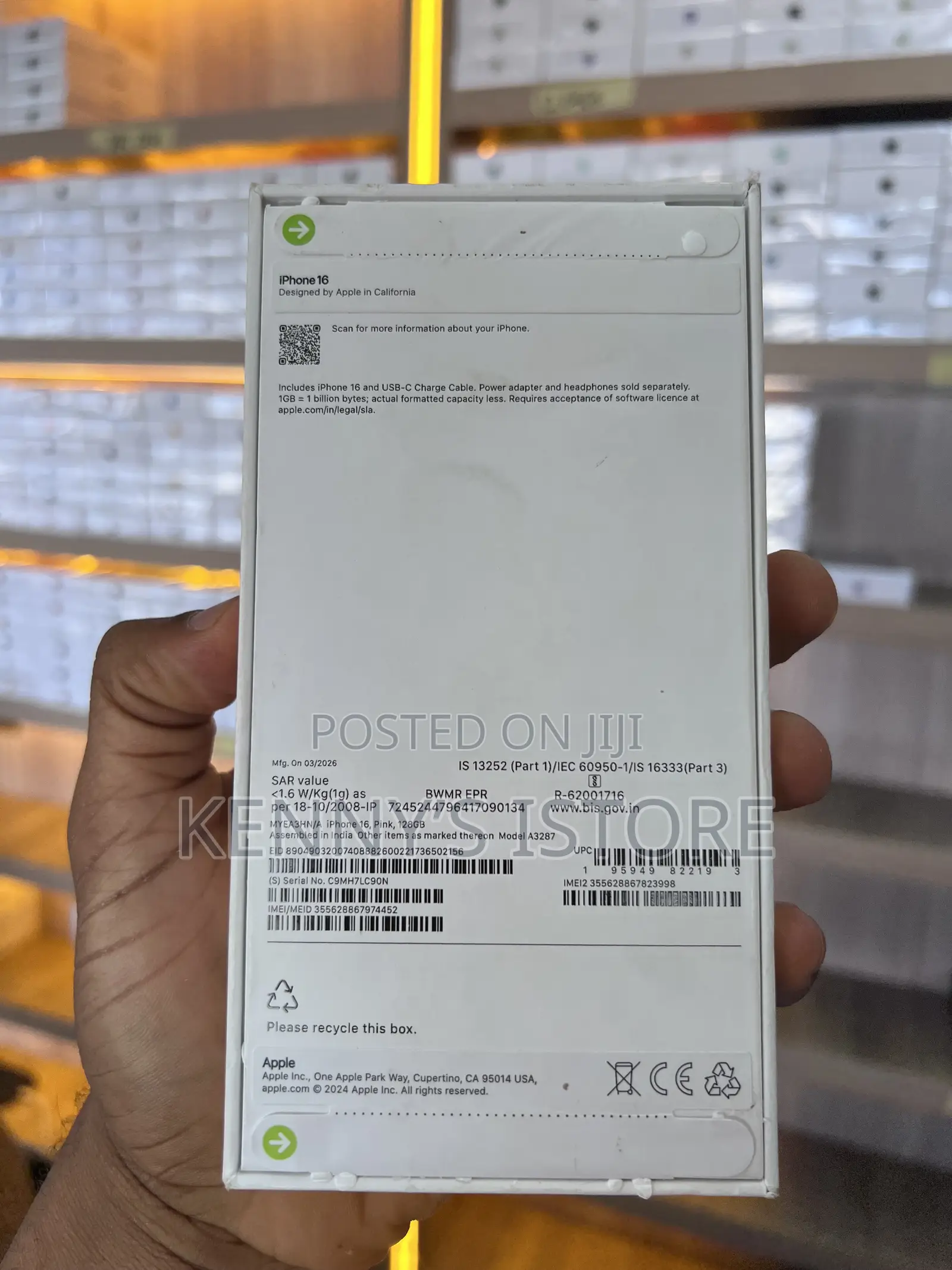 New Apple iPhone 16 128 GB Pink
