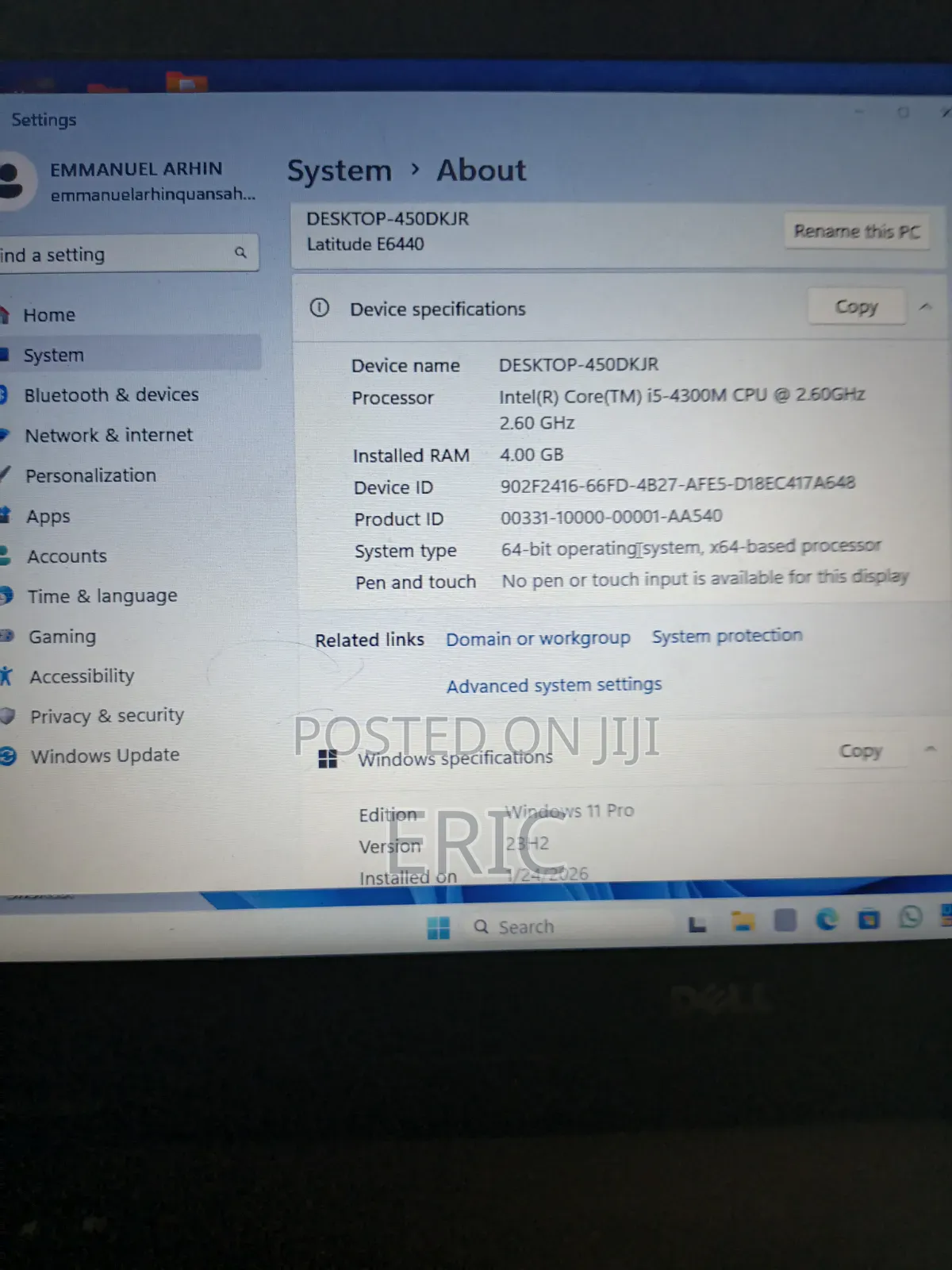 Laptop Dell Latitude E6440 4GB Intel Core i5 HDD 700GB