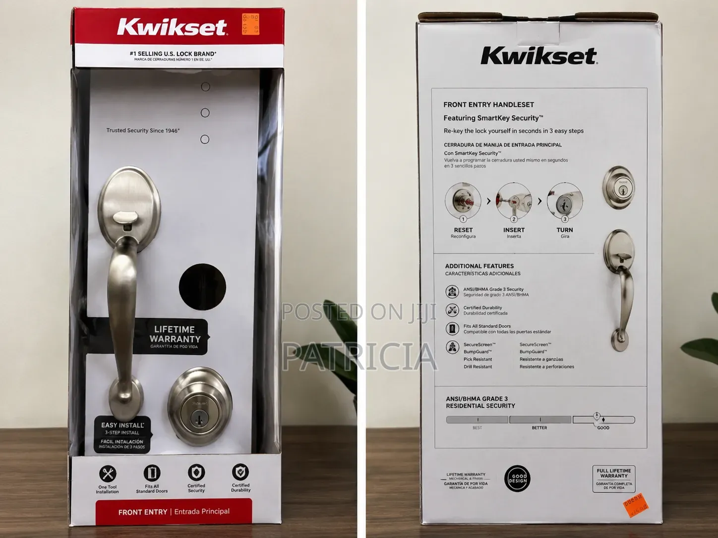 New Kwikset Front Entry Door Handle Set With Deadbolt – Satin Nickel