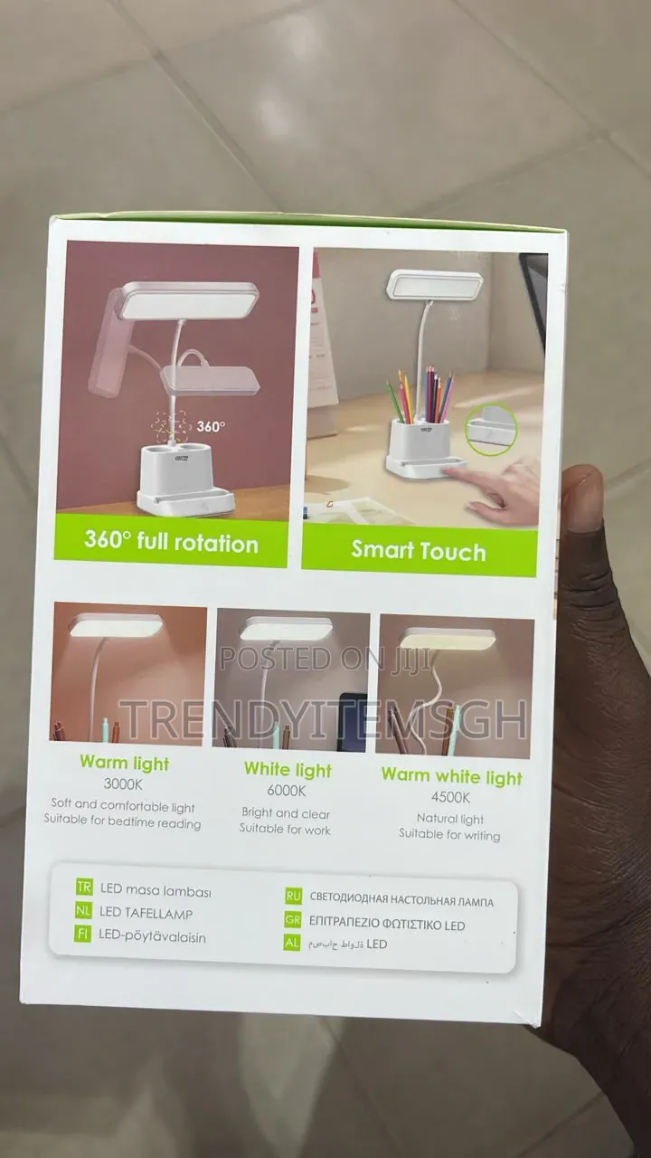 Rechargeable Led Table Lamp With Phone Holder Touch Control