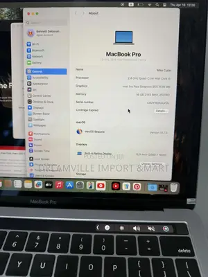 New Laptop Apple MacBook Pro 2019 16GB Intel Core i5 SSD 256GB