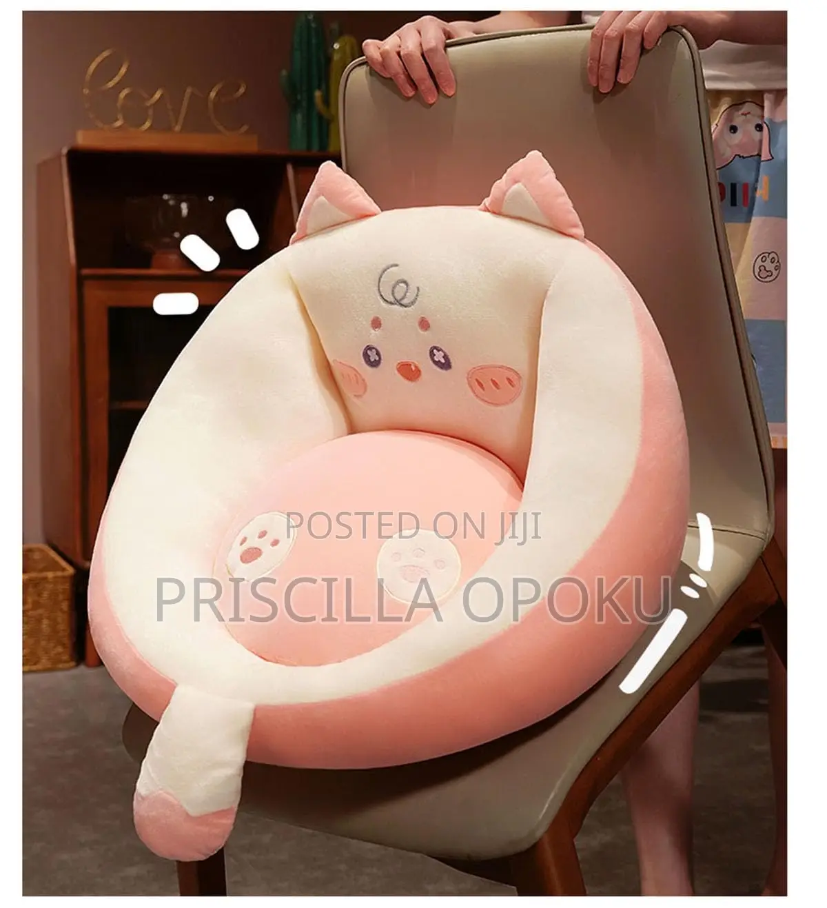 Cute Cartoon Cat Cushion for Home, Offices, Floor Tatami Seat