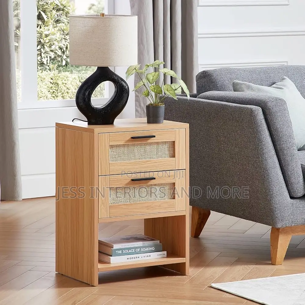 Rattan Side Table/Nightstand (Set of 2)