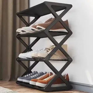 4 Tier Shoe Rack - Black