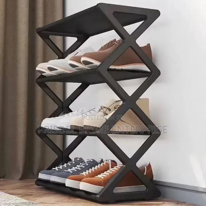 4 Tier Shoe Rack - Black
