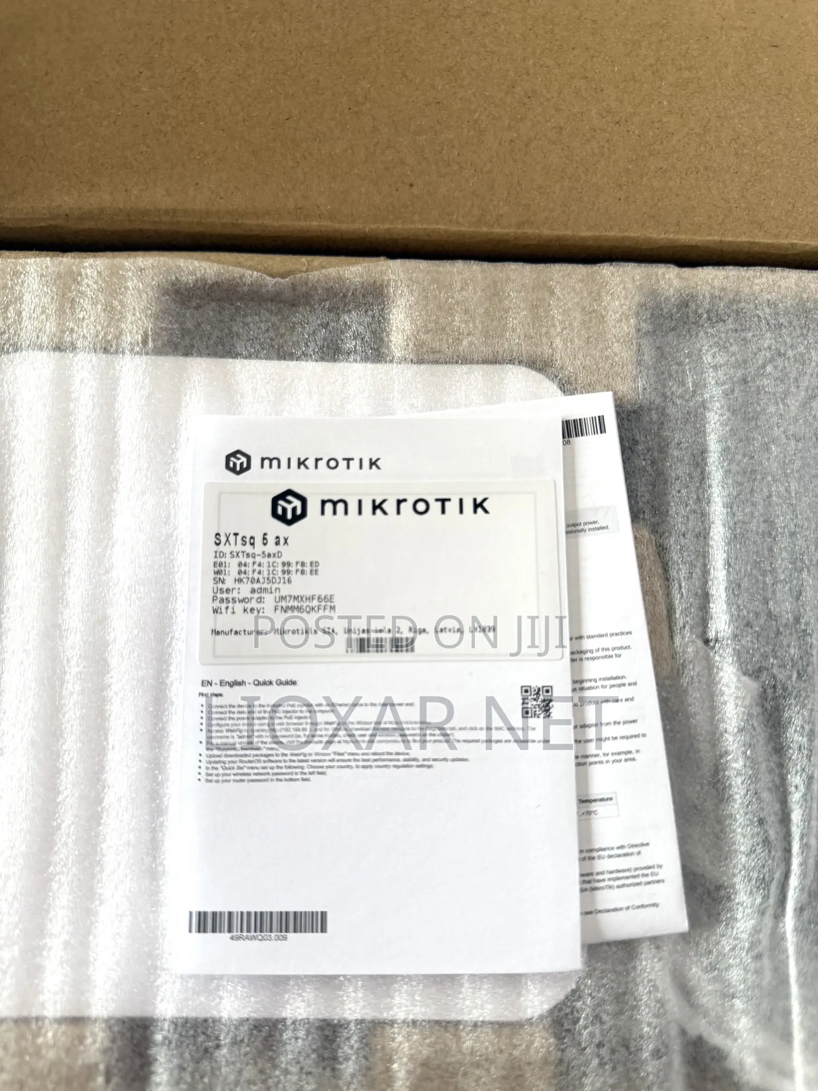 Mikrotik SXTSQ 5 Ax Wifi 6 16dbi Outdoor Radio
