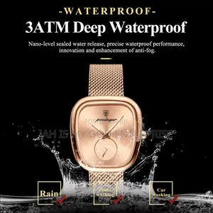 Poedagar 783 Luxury Stainless Steel Mesh Women's Watch-rose Gold Gold
