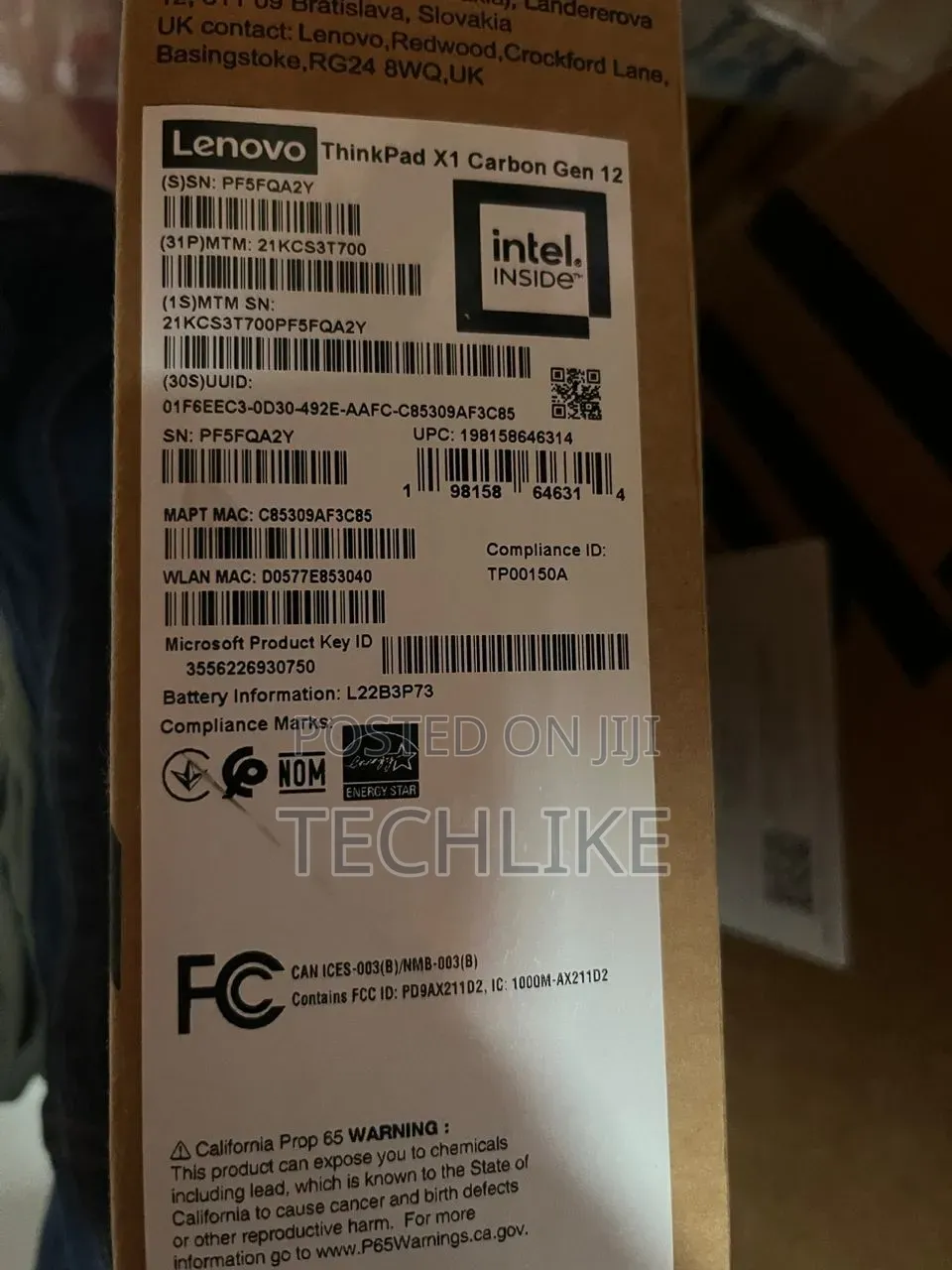 New Laptop Lenovo ThinkPad X1 Carbon 32GB Intel Core i7 SSD 1T