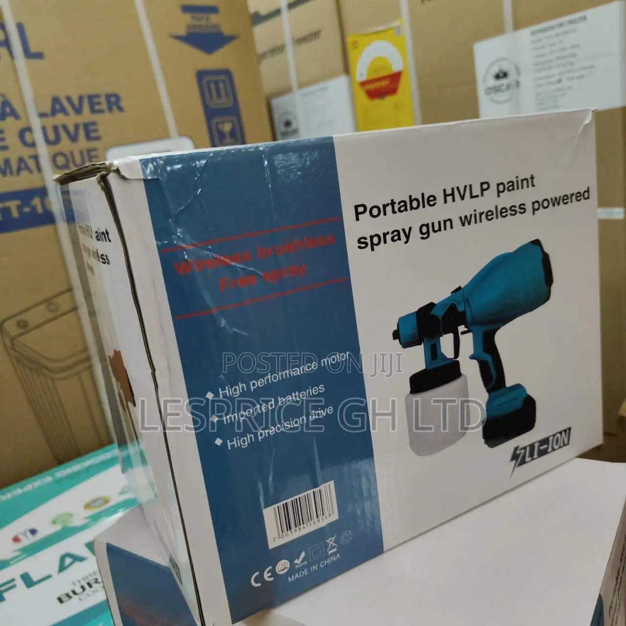 Cordless Paint Sprayer - Spray Gun With 48v Lithium Two Batteries