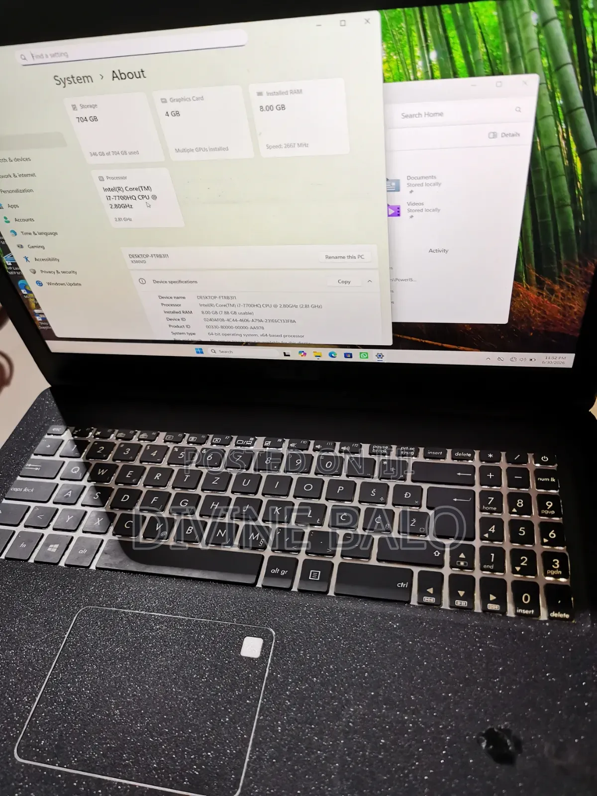 Laptop Asus VivoBook Pro 15 N580VD 8GB Intel Core i7 HDD+SSD 256GB