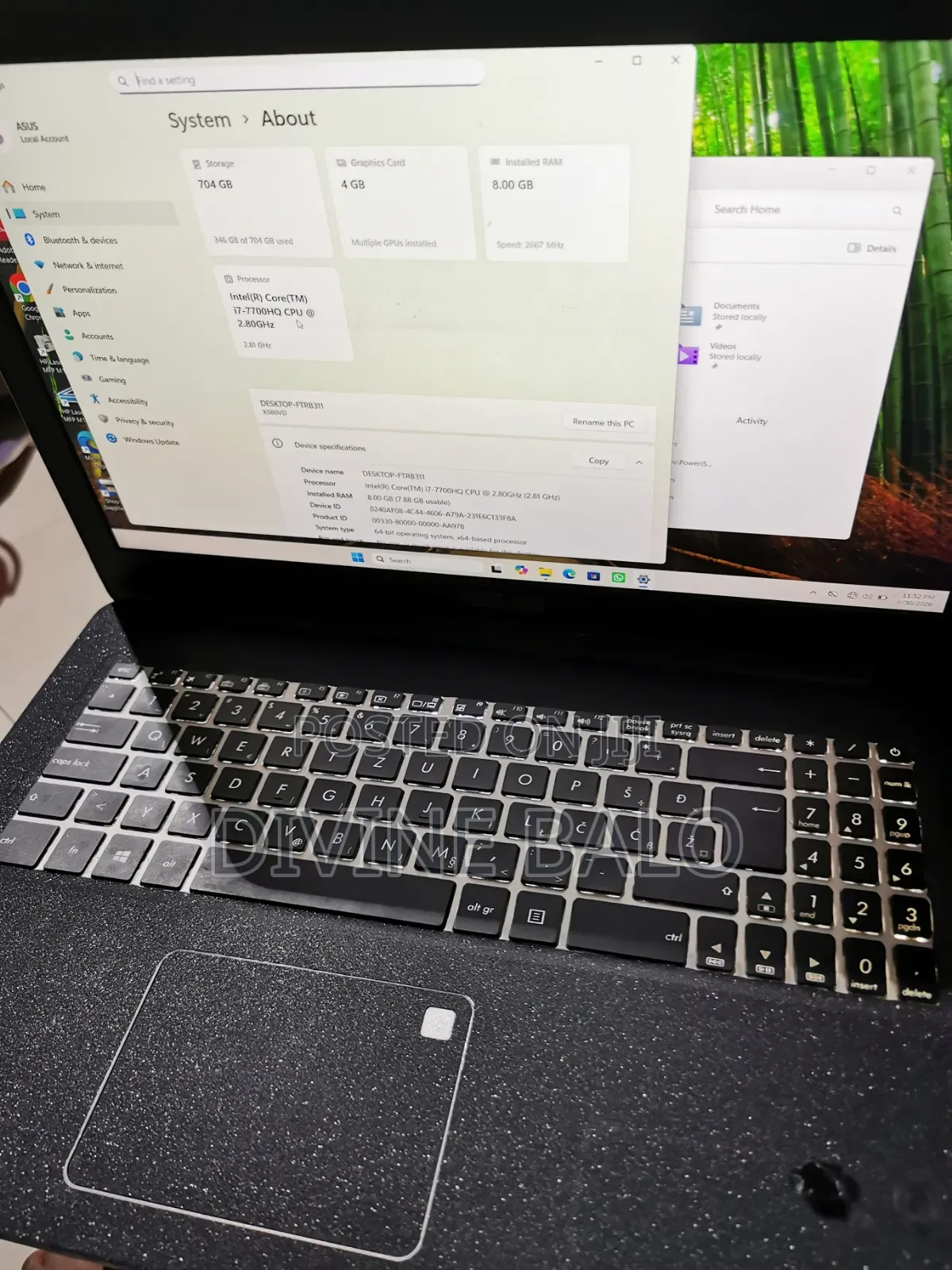 Laptop Asus VivoBook Pro 15 N580VD 8GB Intel Core i7 HDD+SSD 256GB