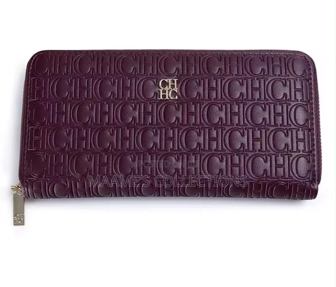 Ch Elegant Embossed Zipper Wallet / Purse