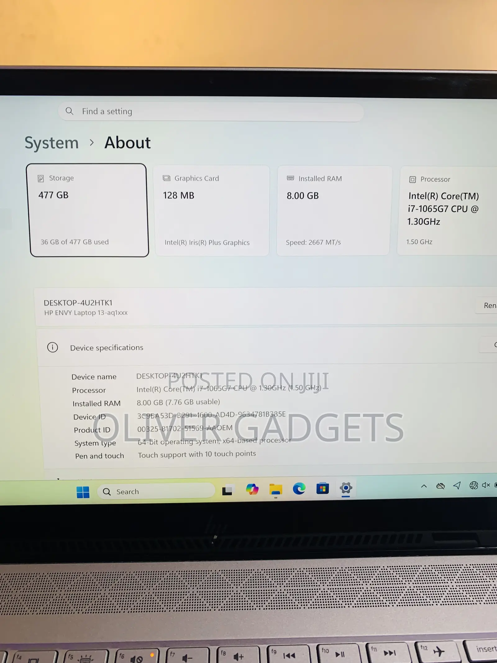 Laptop HP Envy 13 8GB Intel Core i7 SSD 512GB