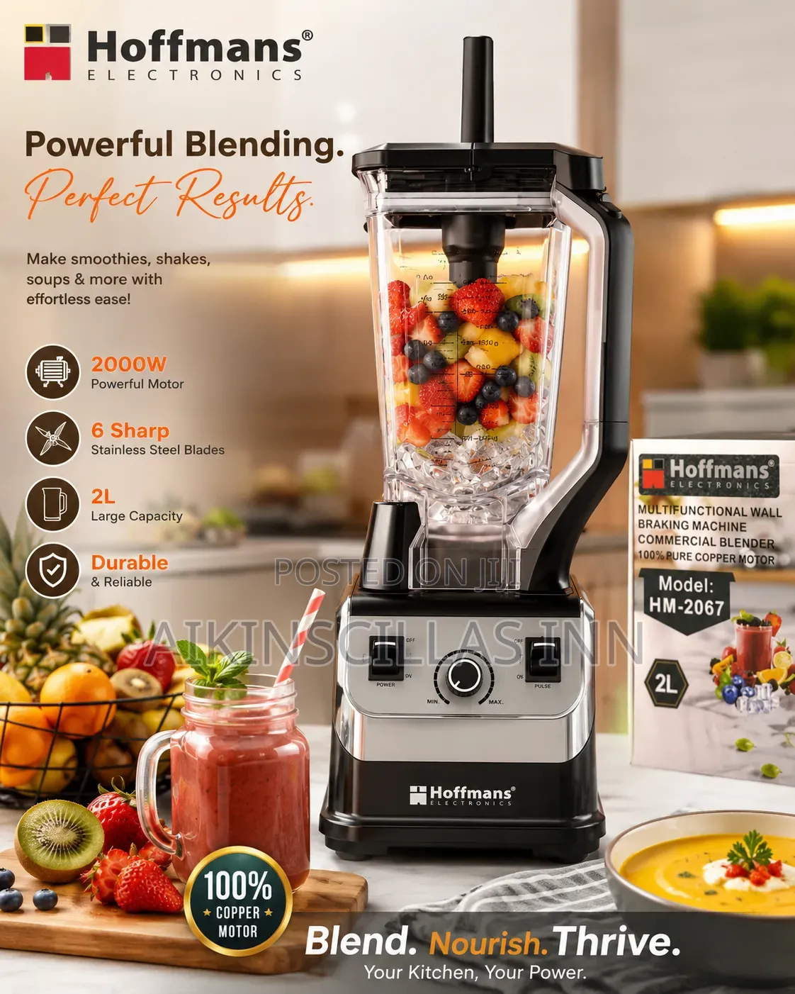 Hoffman 100% Copper Multifunctional Commercial Blender
