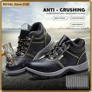 Steel-Toe Safety Work Boots - Anti-Slip, Waterproof, Durable