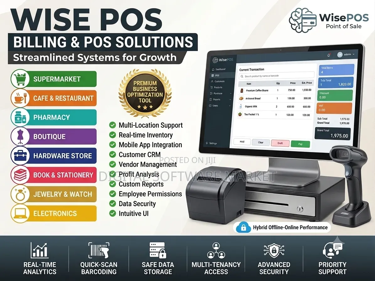 Point of Sale Software (Online/Offline) Versions (Monthly or Yearly)