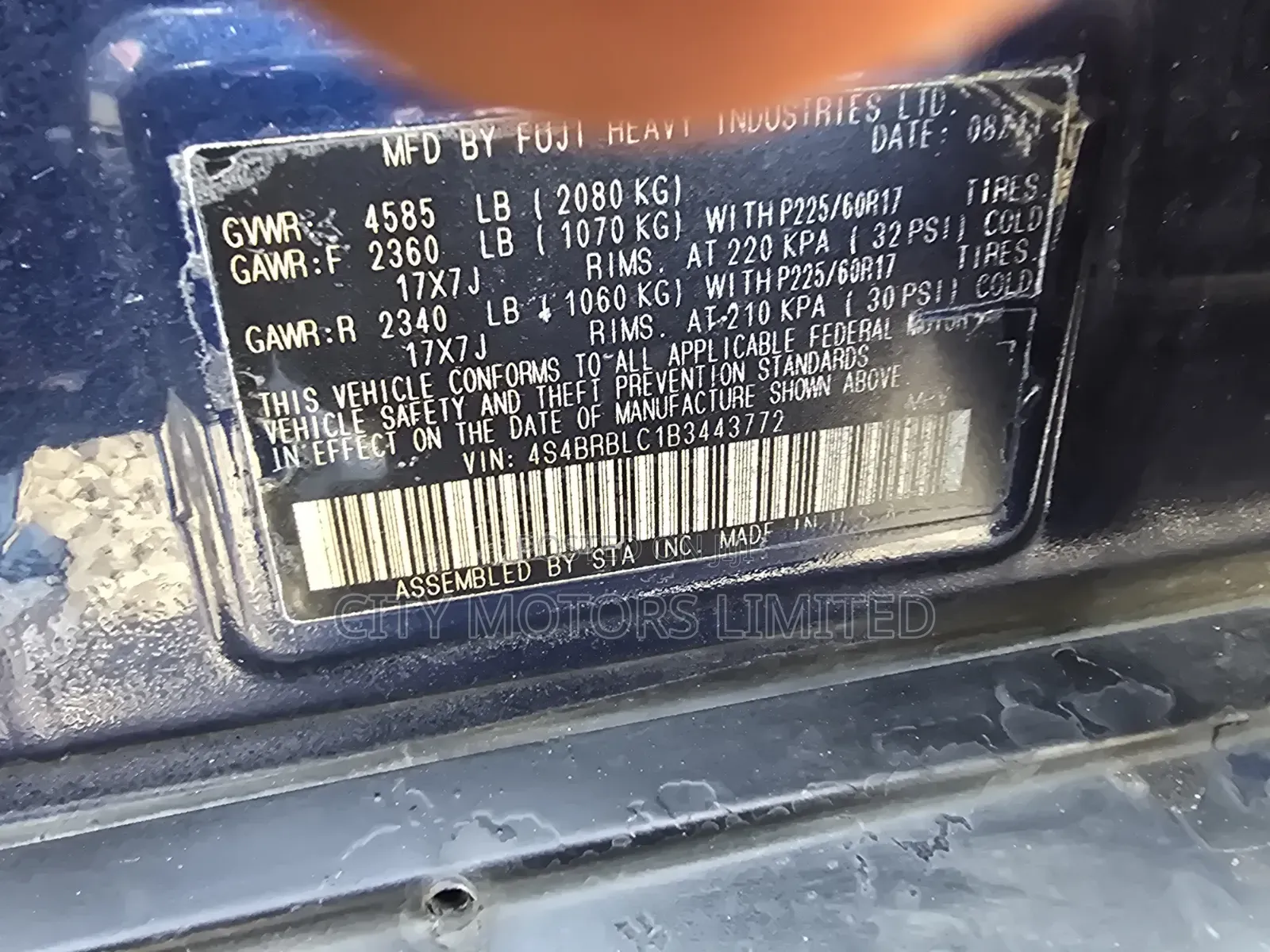Subaru Outback 2011 Blue
