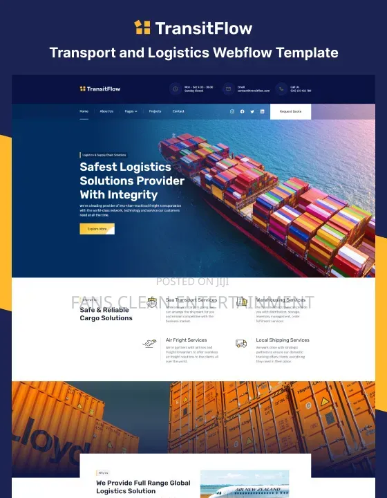 Shipping and Logistics Website Development With Three Years Hosting