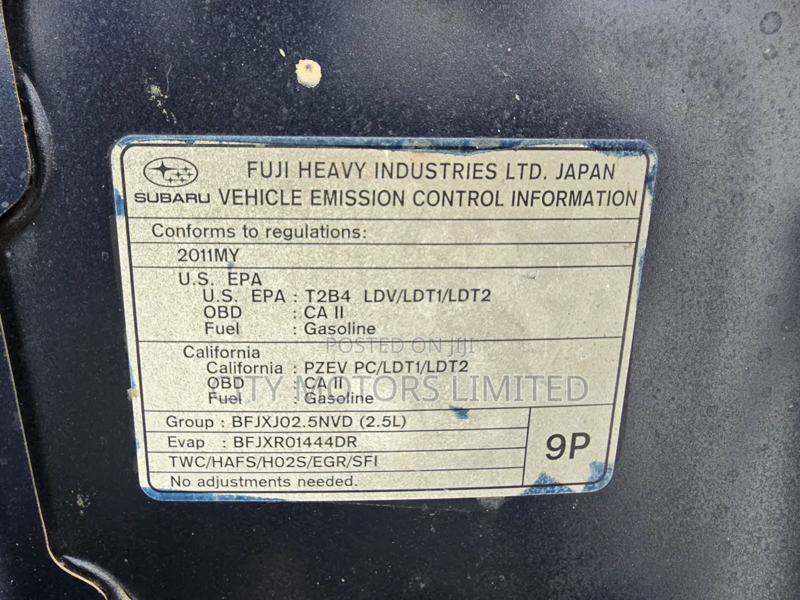 Subaru Outback 2011 Blue