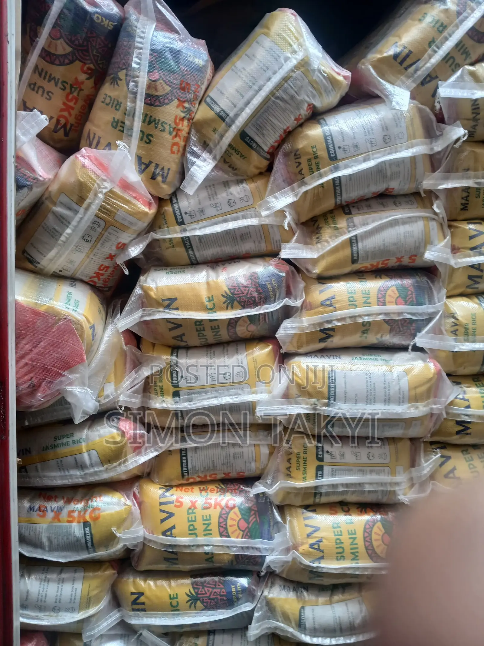 Jasmine Rice 5kg ×5 in a Bag and Per Container Is 1018 Per Container