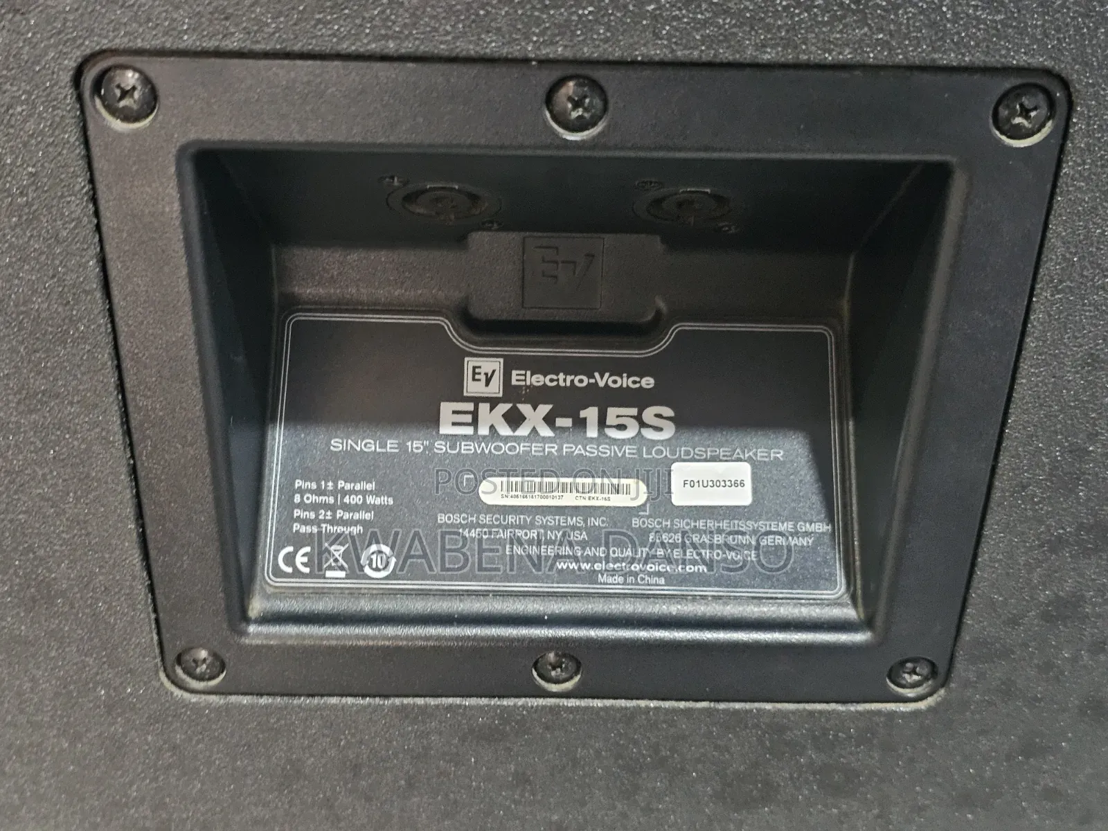 Ev Ekx-15s Single 15" Subwoofer Passive Loudspeaker