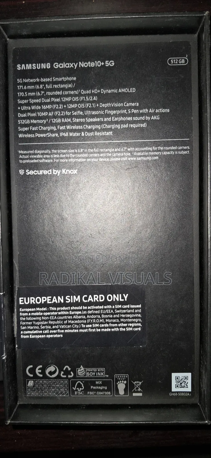 New Samsung Galaxy Note10+ 512 GB Black