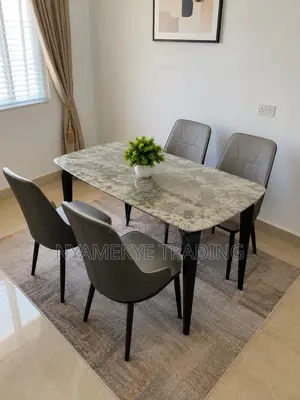 4-Seater Faux Marble Dining Set