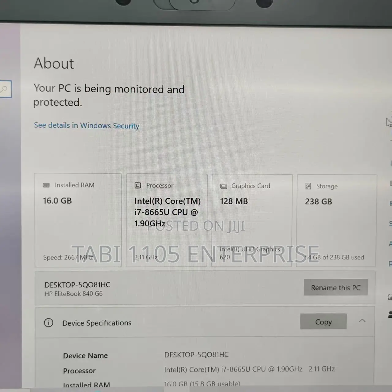 New Laptop HP EliteBook 840 G6 16GB Intel Core i7 SSD 256GB