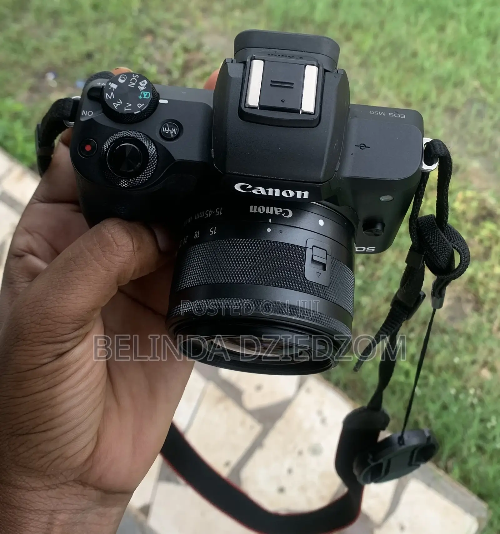 . Canon Eos M50 Camera With 15-45mm Lens, Box Accessories