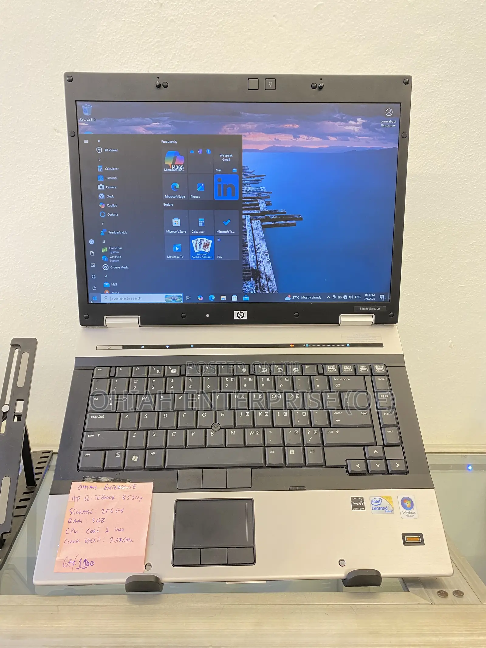 Laptop HP Compaq 8530p 3GB Intel Core 2 Duo HDD 256GB
