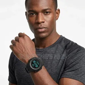 Unisex Black Plastic Digital Sports Watch