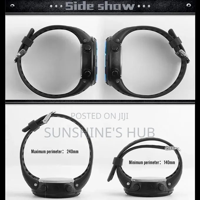 Unisex Black Plastic Digital Sports Watch