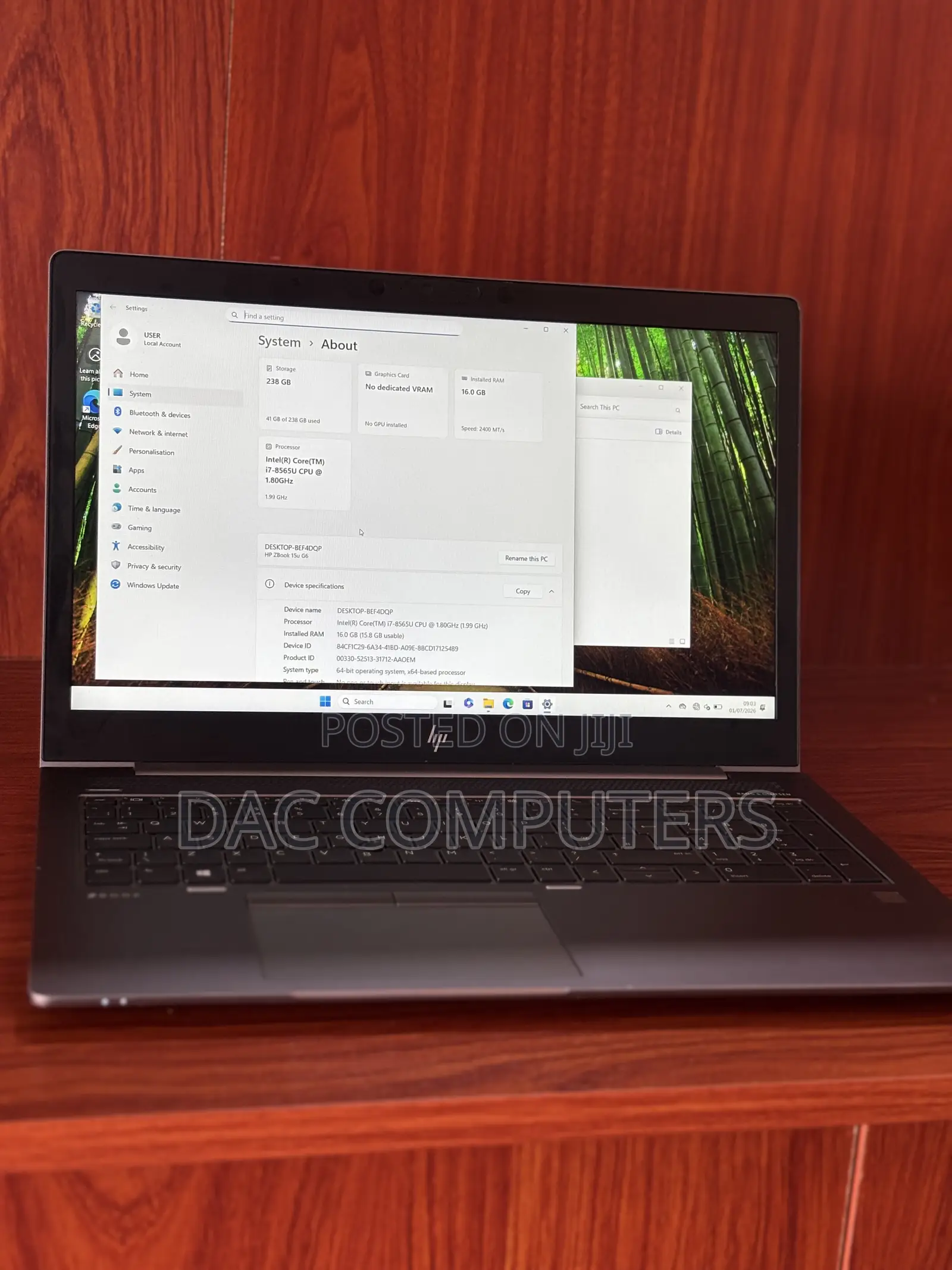 Laptop HP ZBook 15 G6 16GB Intel Core i7 SSD 256GB