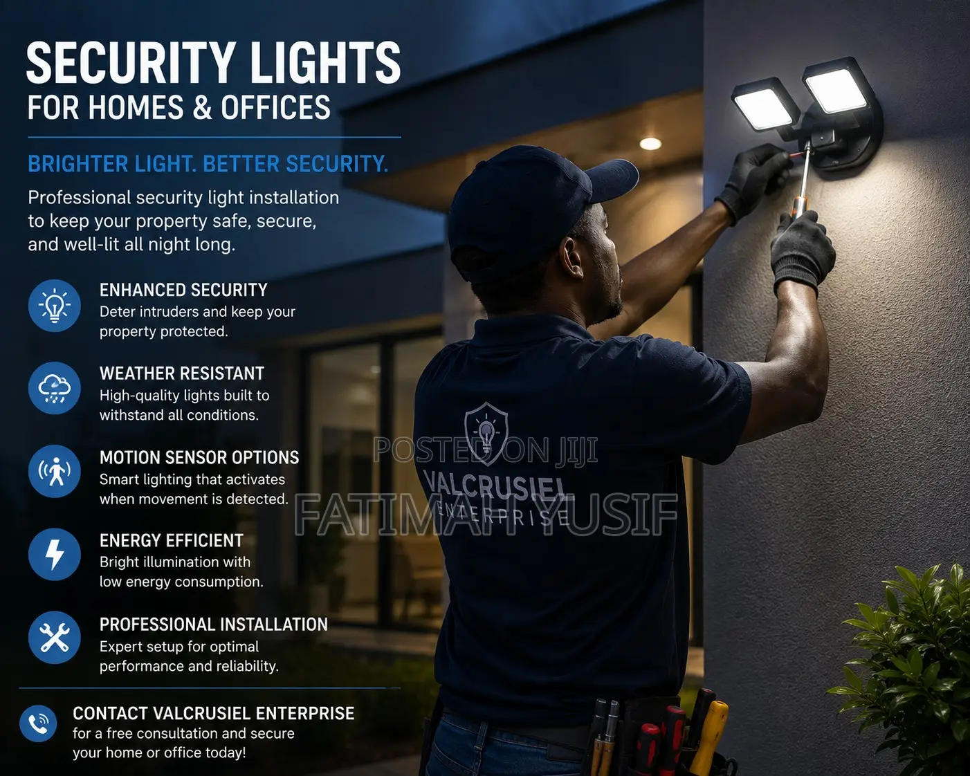 Installation of Security Lights for Homes and Offices