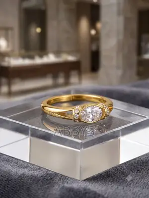 Oval Cut Cubic Zirconia Engagement/Promise Ring