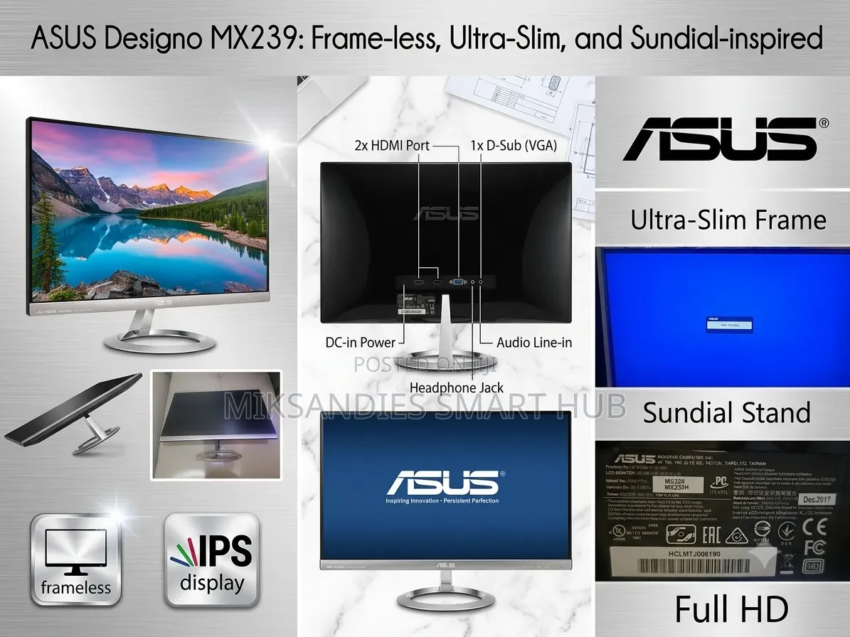 Asus Designo Mx239h Monitor, 23" FHD