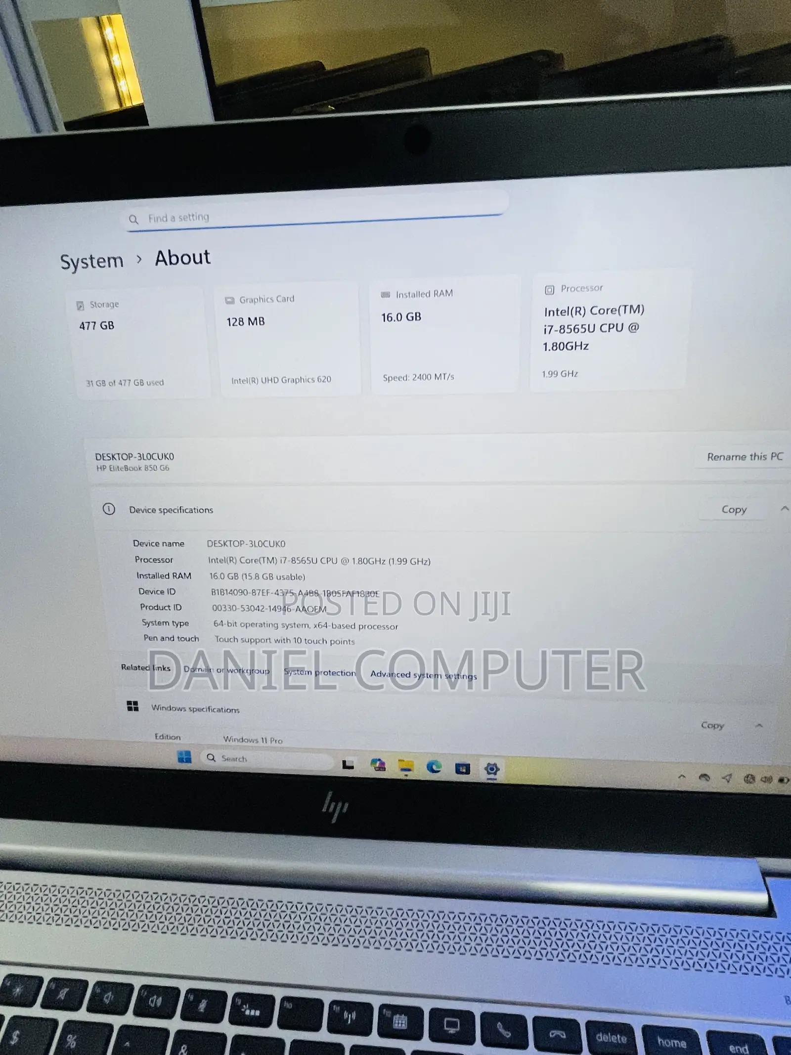 Laptop HP EliteBook 850 G6 16GB Intel Core i7 SSD 512GB
