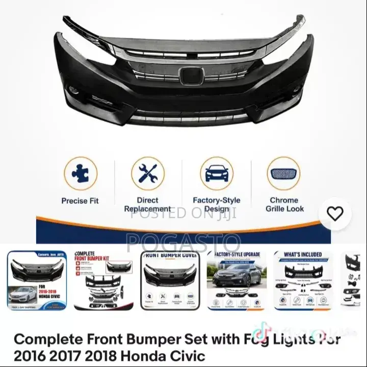 Honda Civic 2016-2018 Complete With Fog Light and Cover