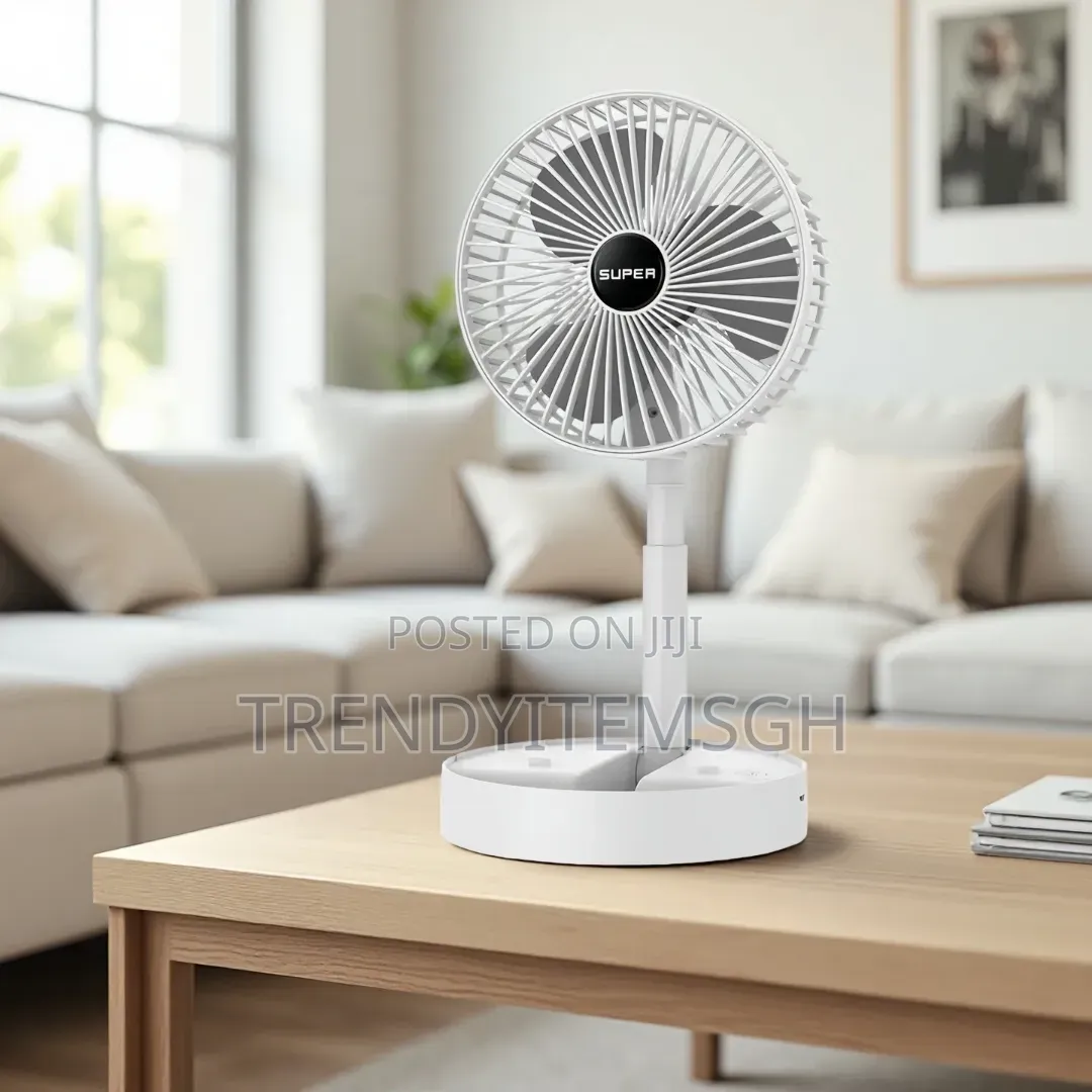 Rechargeable Desktop Fan – 4000mah Portable Usb Fan With Led Light