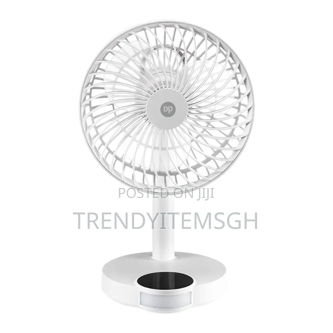 Rechargeable Desktop Fan – 4000mah Portable Usb Fan With Led Light