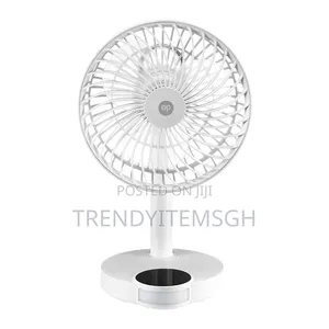 Rechargeable Desktop Fan – 4000mah Portable Usb Fan With Led Light