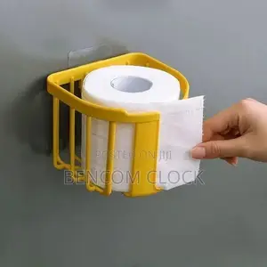 Toilet Paper Shelf Bathroom Kitchen Tissue Box Wall-Mounted-White