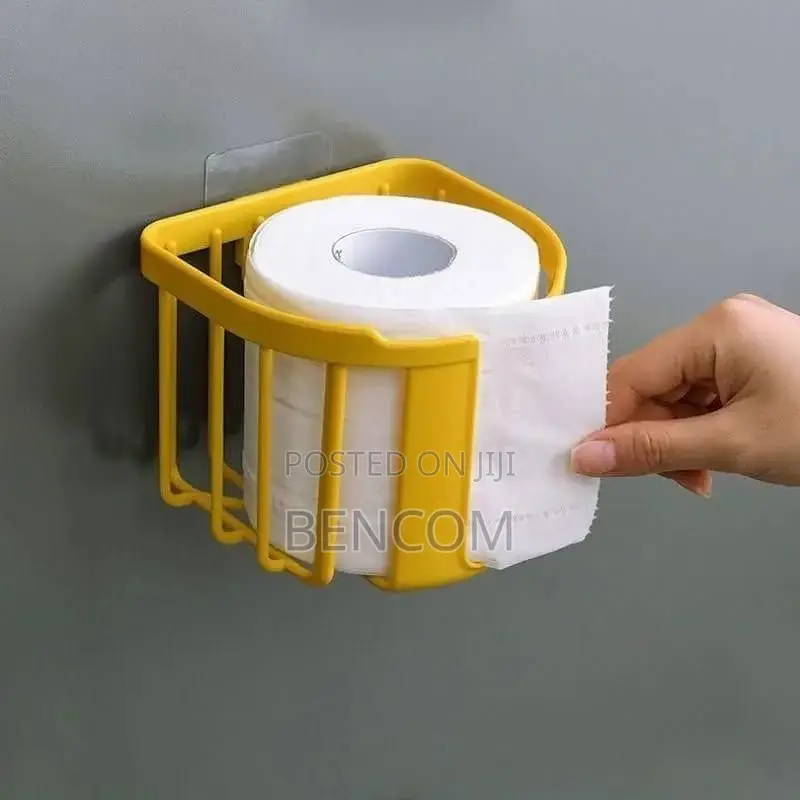 Toilet Paper Shelf Bathroom Kitchen Tissue Box Wall-Mounted-White