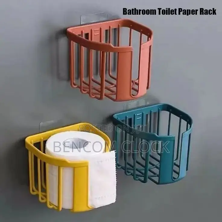 Toilet Paper Shelf Bathroom Kitchen Tissue Box Wall-Mounted-White